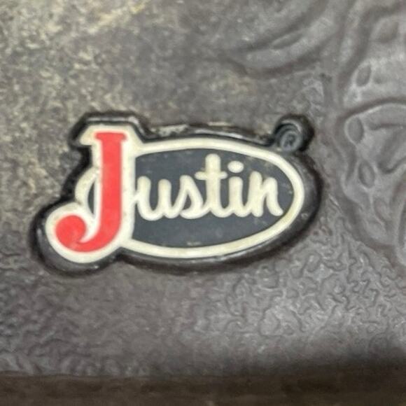 Justin Youth Girls Glitzi Light Up Brown Leather Western Cowgirl Boots Size-13.5 - Picture 7 of 9